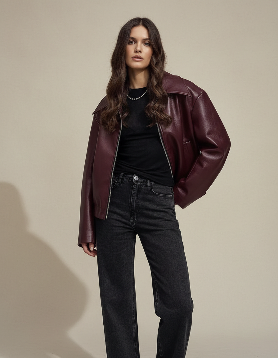 Talia Autumn Faux Leather Jacket