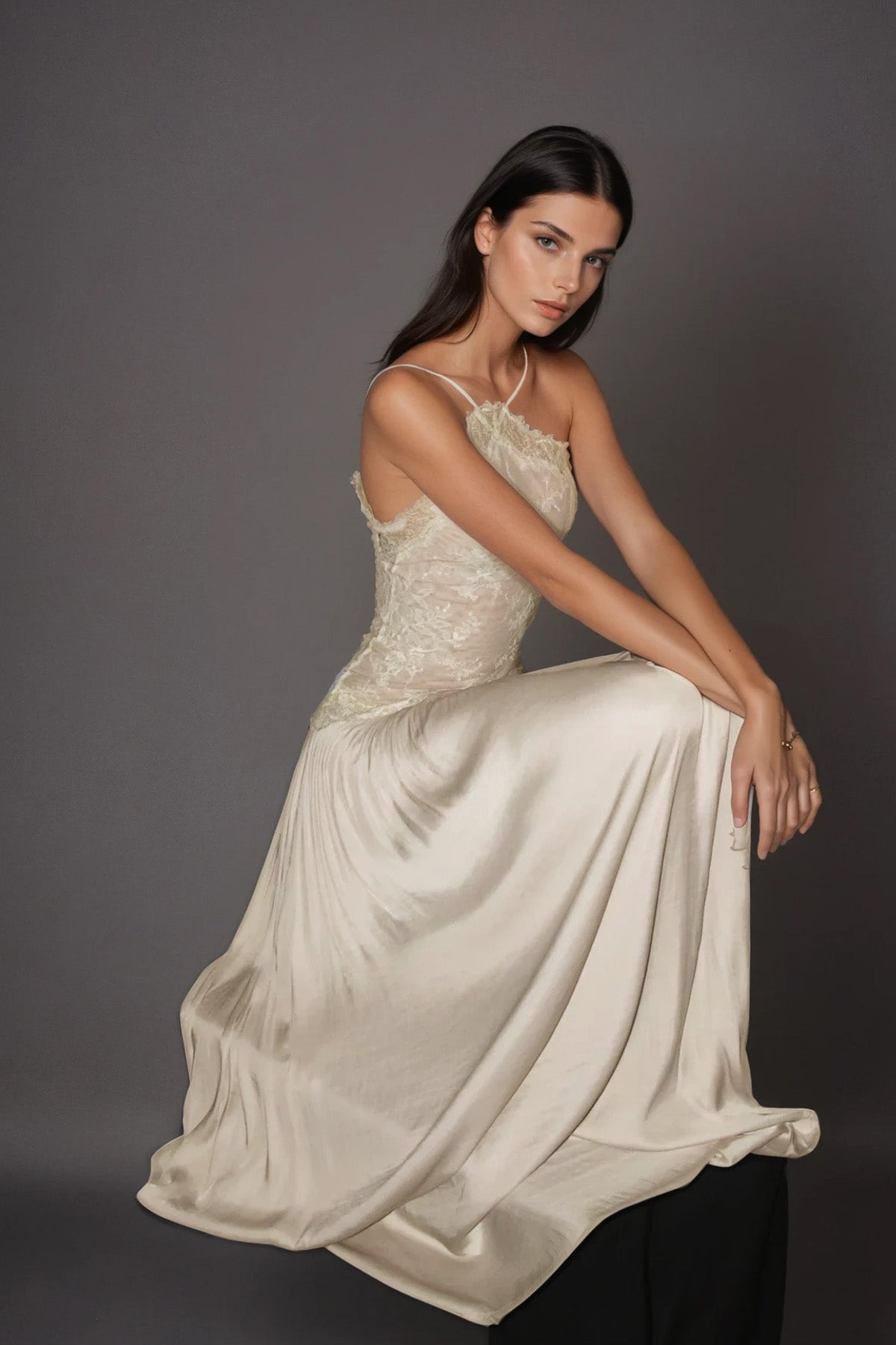 Elowen Lace-Bodice Flowing Maxi Dress