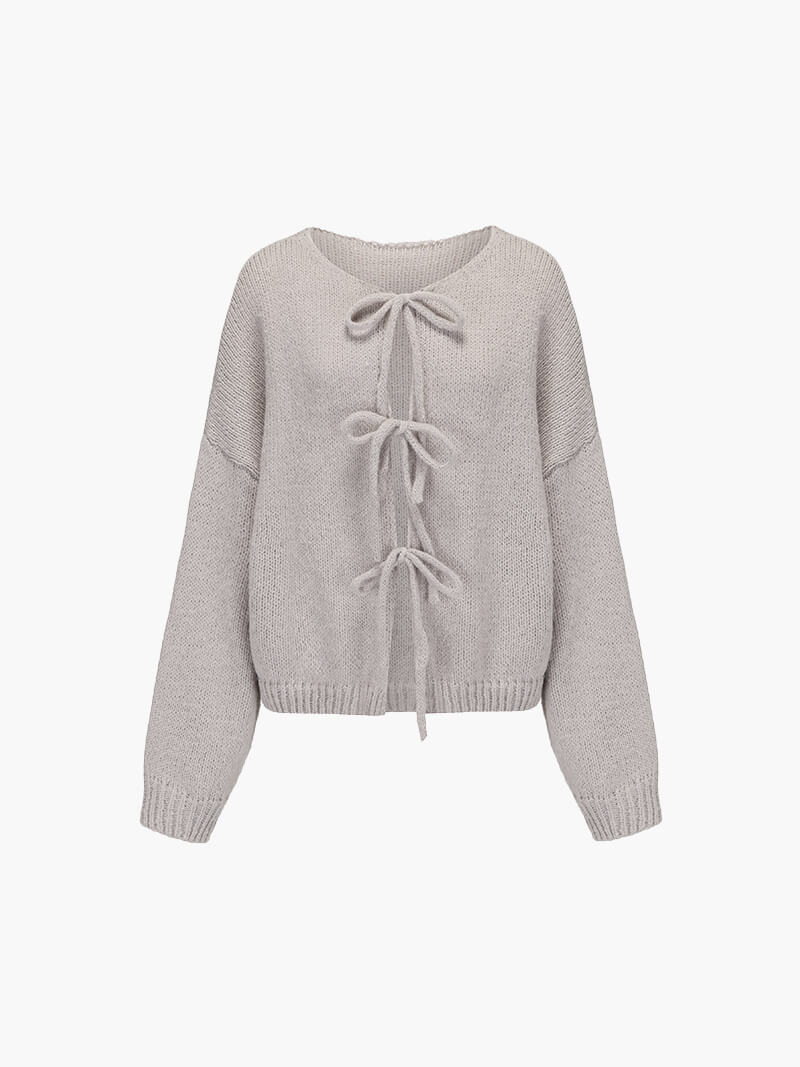 Emma Knit Cardigan with Bow Design 3