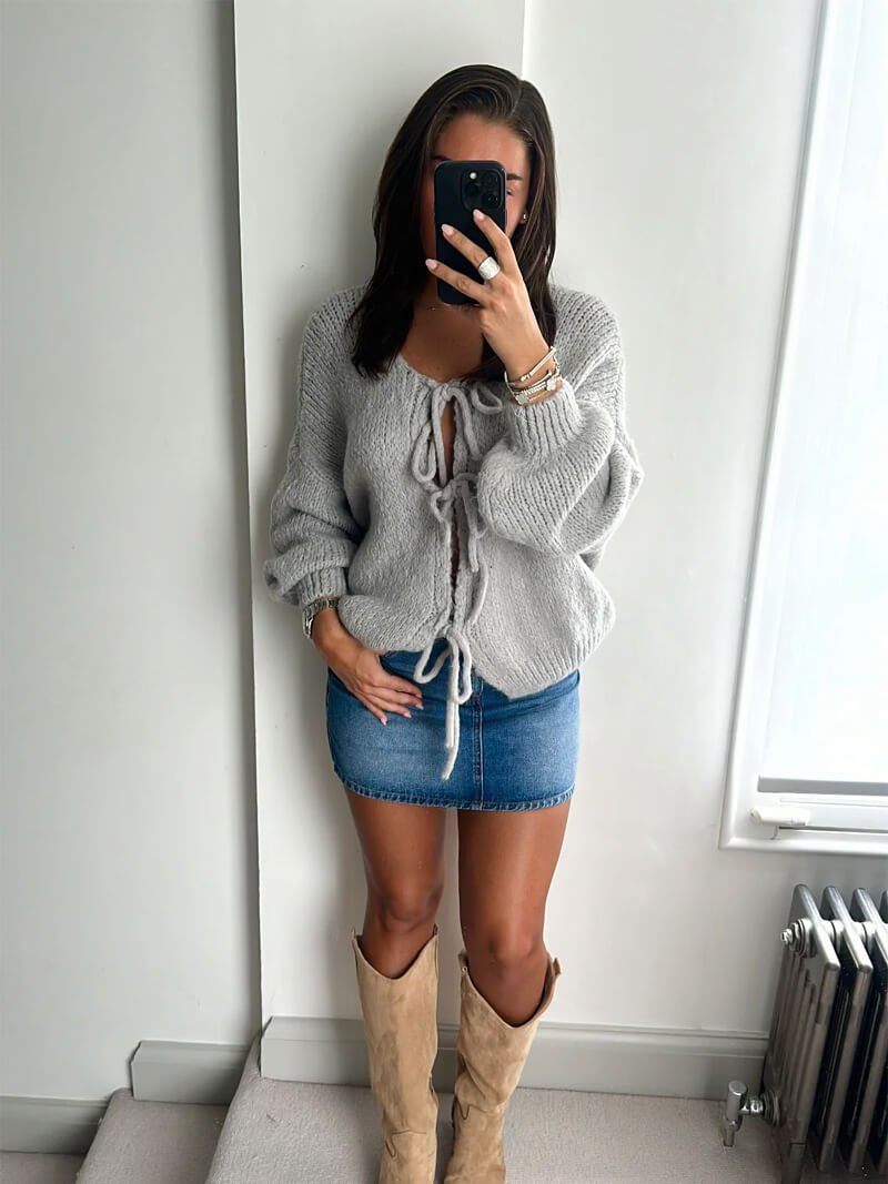 Emma Knit Cardigan with Bow Design 8