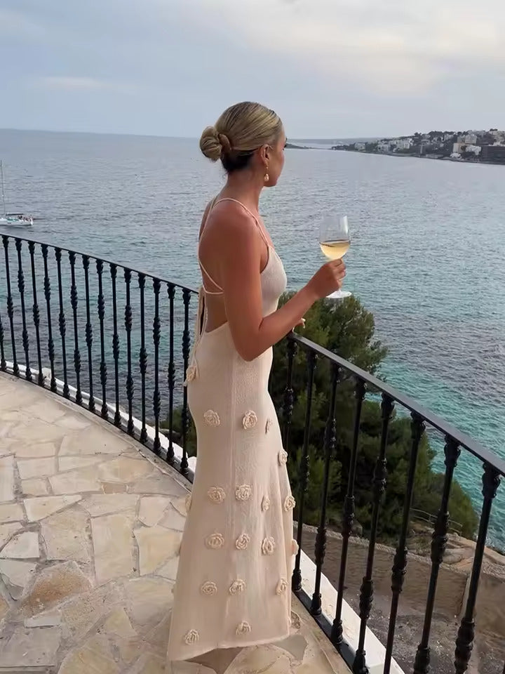 Adele Flower Detail Maxi Dress