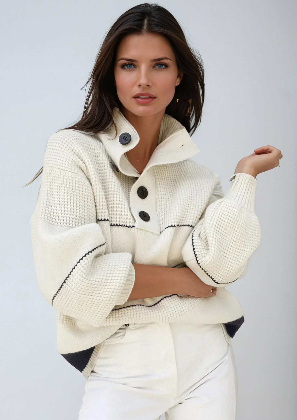 Adele Buttoned Knit Sweater