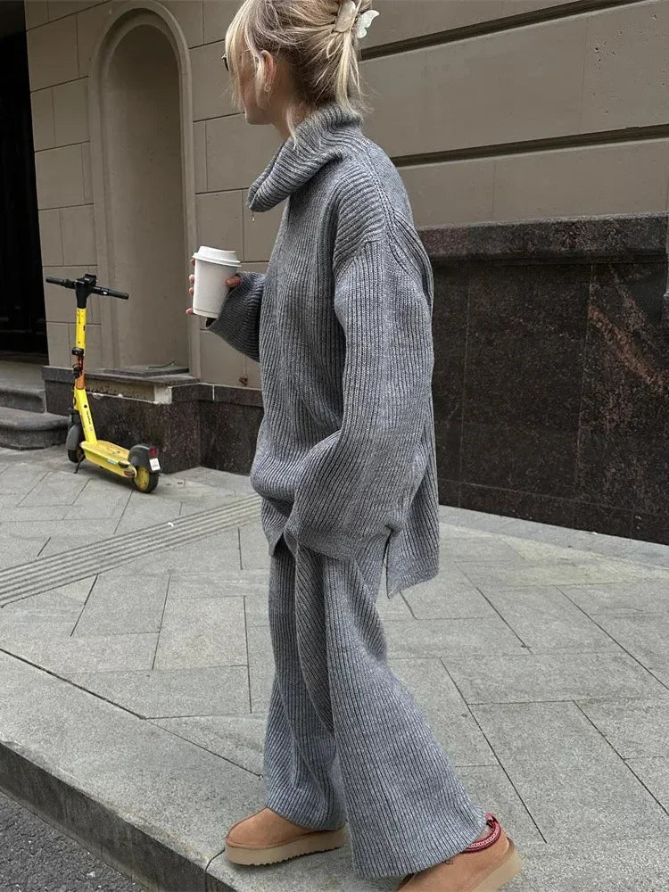 Aria Soft Ribbed Half-Zip Lounge Set