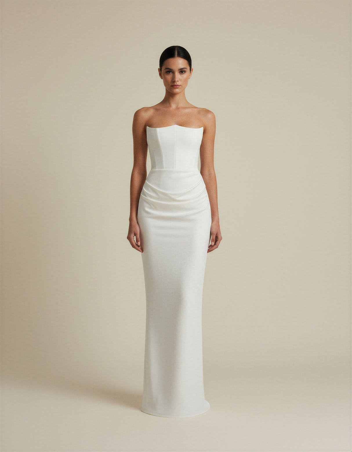 Elara Satin Draped Maxi Dress