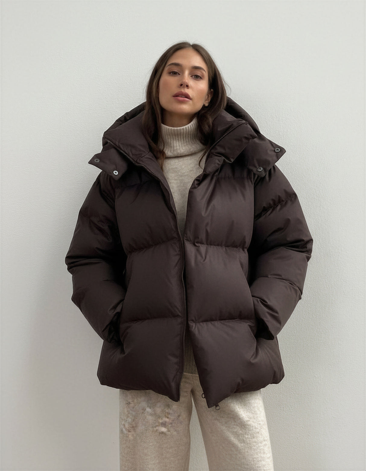 Women's Oversized Detachable Hood Puffer Jacket