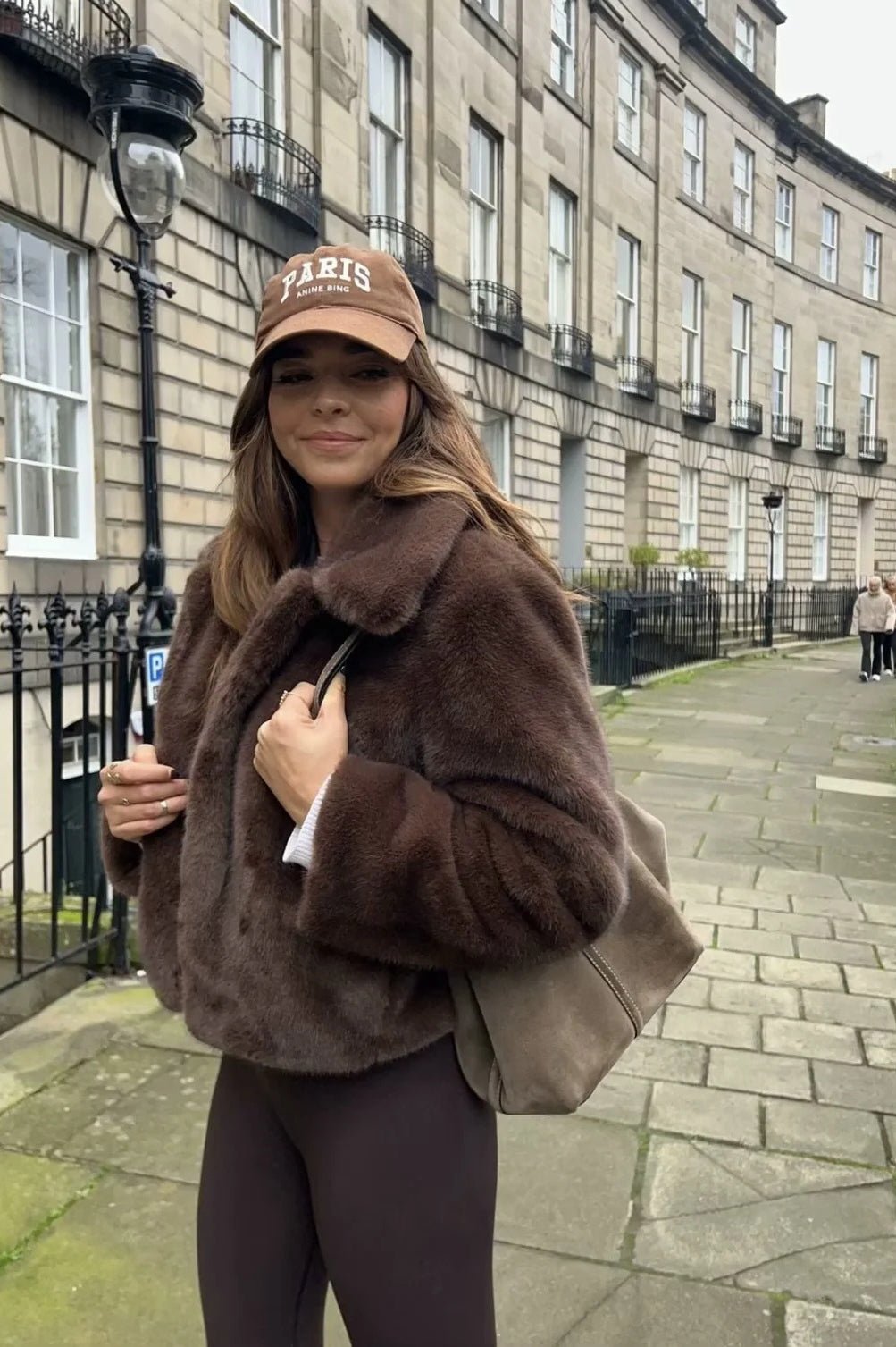 Lyra Short Plush Faux-Fur Collared Jacket