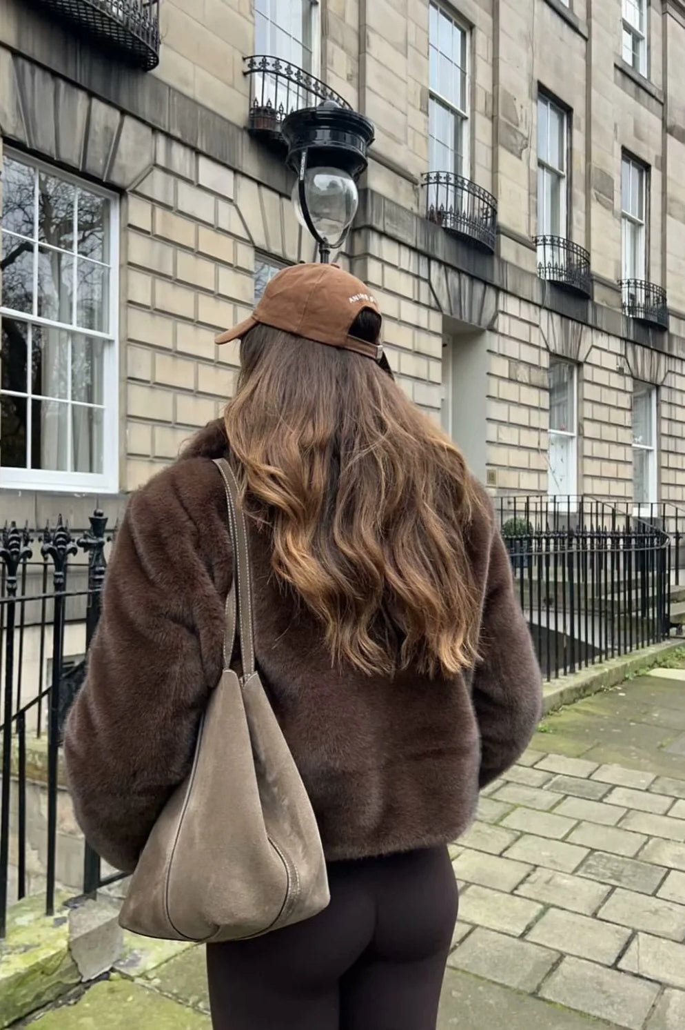 Lyra Short Plush Faux-Fur Collared Jacket
