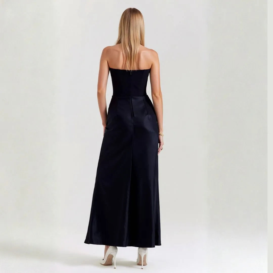 Addison Tube Satin Maxi Dress 1