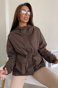 Evelyn Waterproof Hooded Drawstring Jacket
