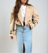 Chic Cropped Classic Trench Coat