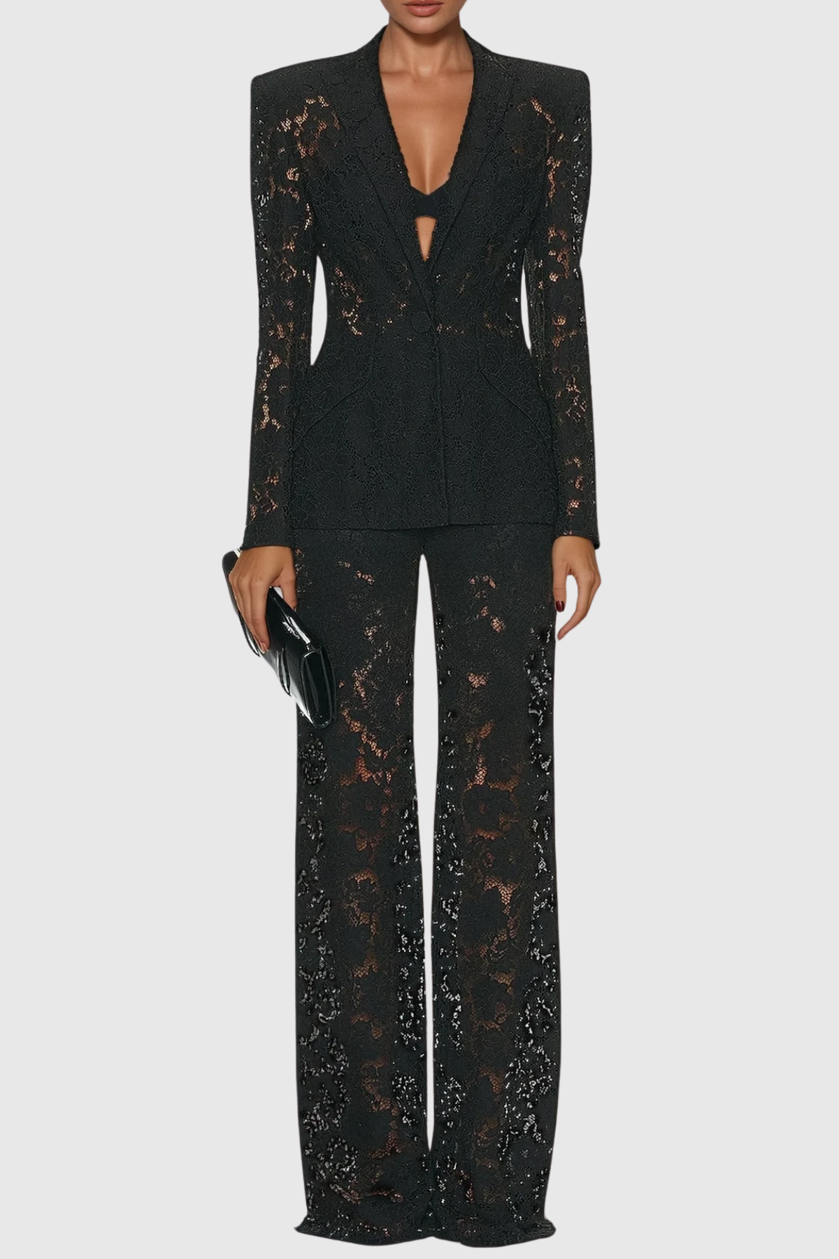 Alessia Lace Formal Blazer Two Piece Pants Set