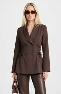 Alessia Side Lace-Up Tailored Blazer