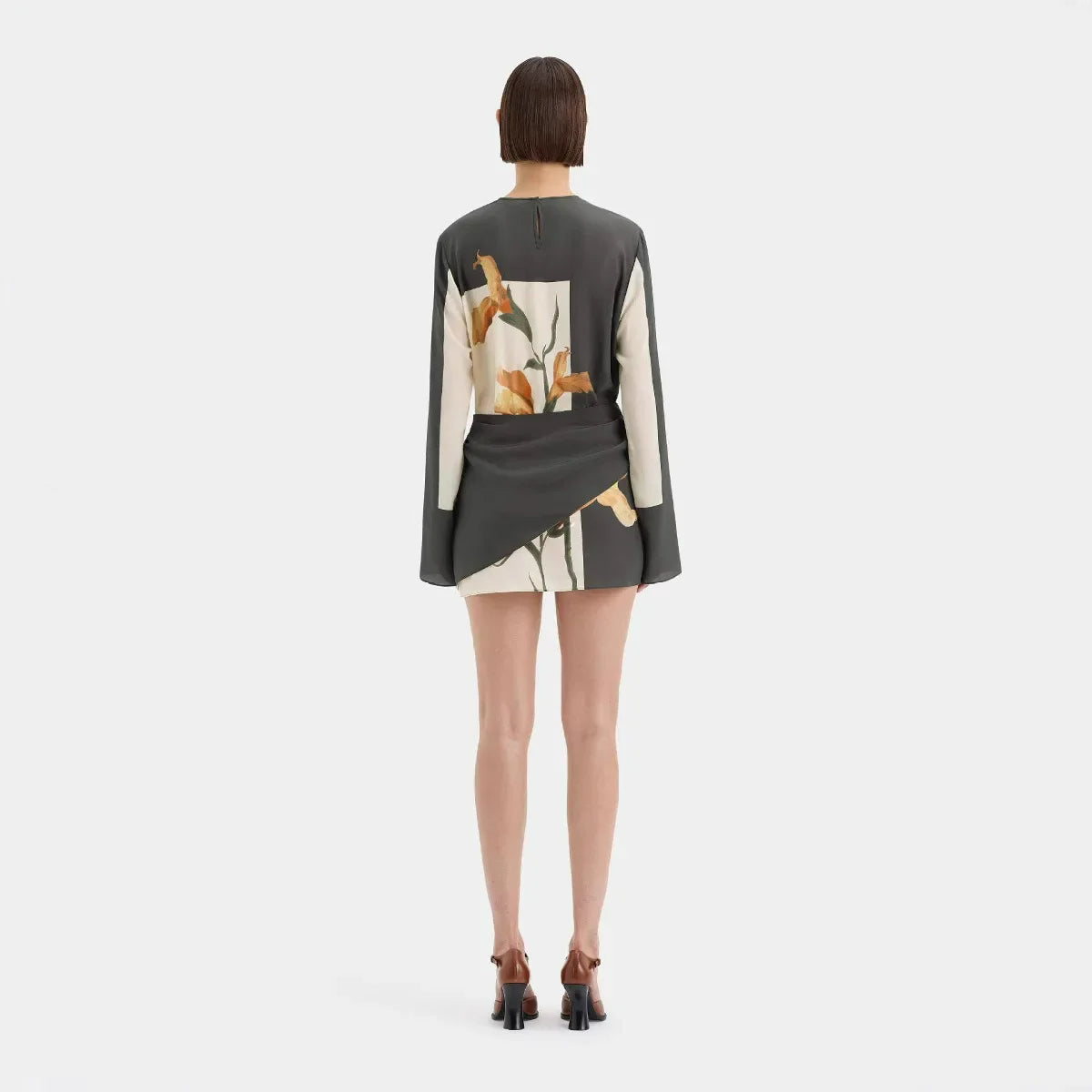 Alessia Twist Floral Cocktail Mini Dress