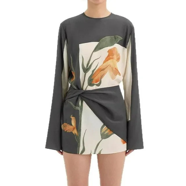 Alessia Twist Floral Cocktail Mini Dress