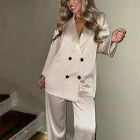 Amara Satin Tailored Two-Piece Set
