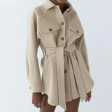 Amara Loose Wool Belted Coat 0
