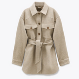 Amara Loose Wool Belted Coat 1