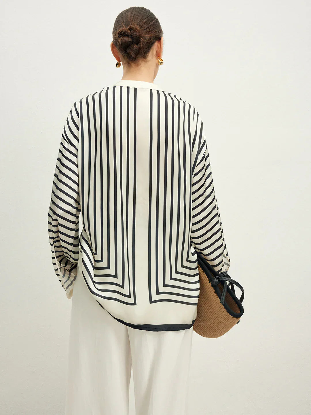 Amelia Modern Stripe Oversized Blouse