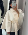 Arianne Elegant High-Neck Belted Cape Jacket 7