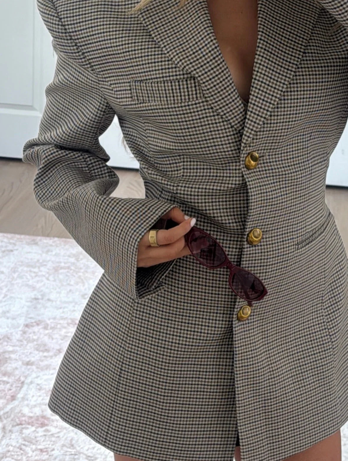 Ashley Checkered Oversized Tailored Blazer