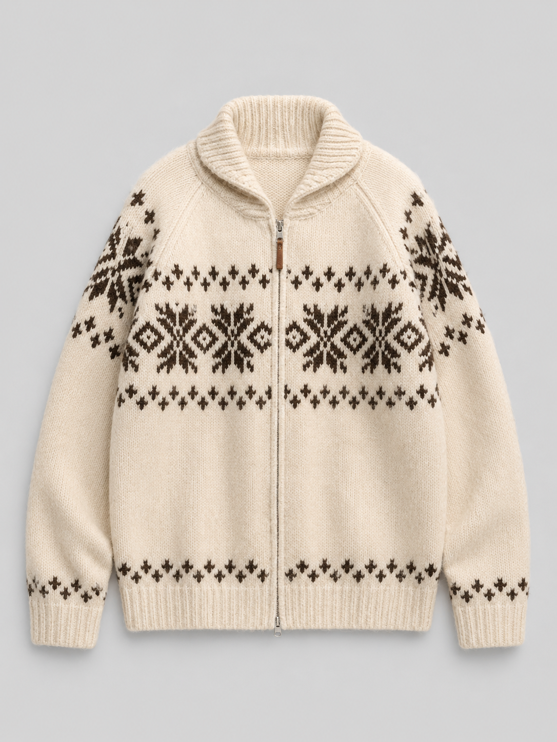 Astrid Fair Isle Zip-Up Knit Cardigan
