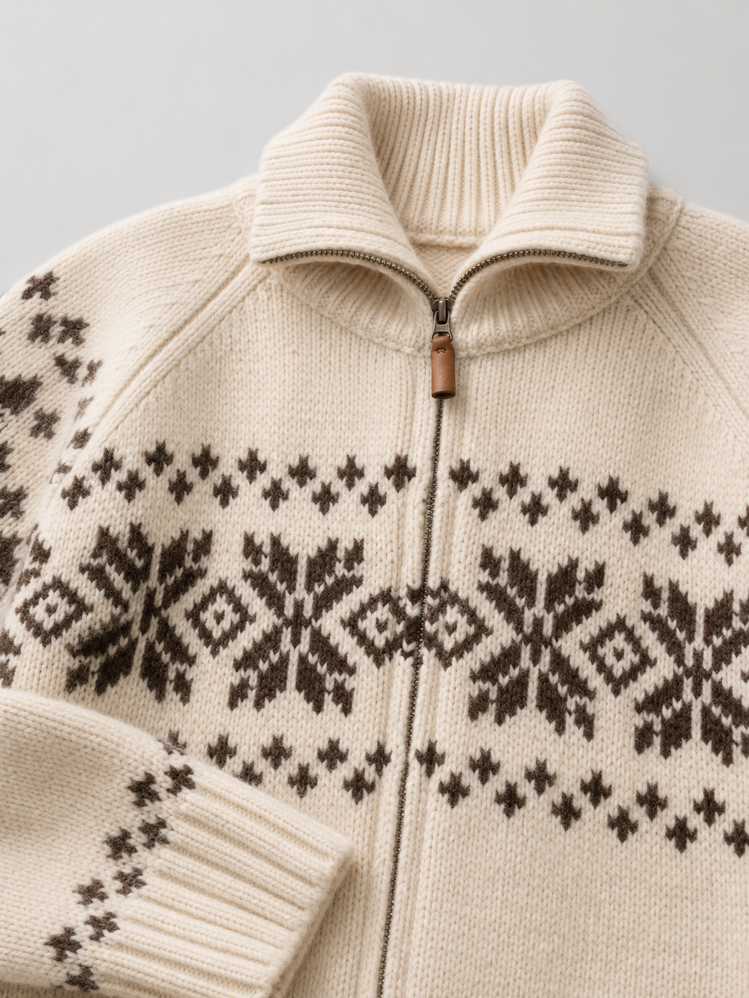 Astrid Fair Isle Zip-Up Knit Cardigan