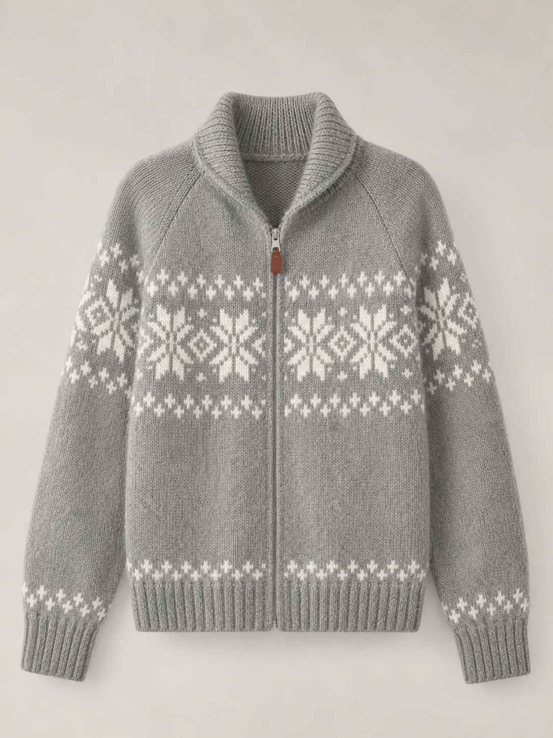 Astrid Fair Isle Zip-Up Knit Cardigan