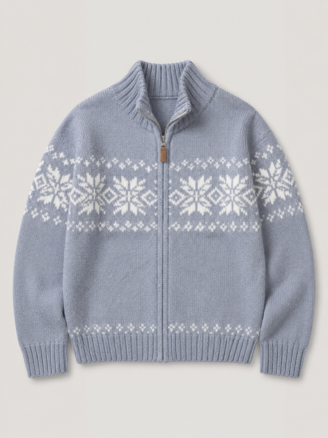 Astrid Fair Isle Zip-Up Knit Cardigan
