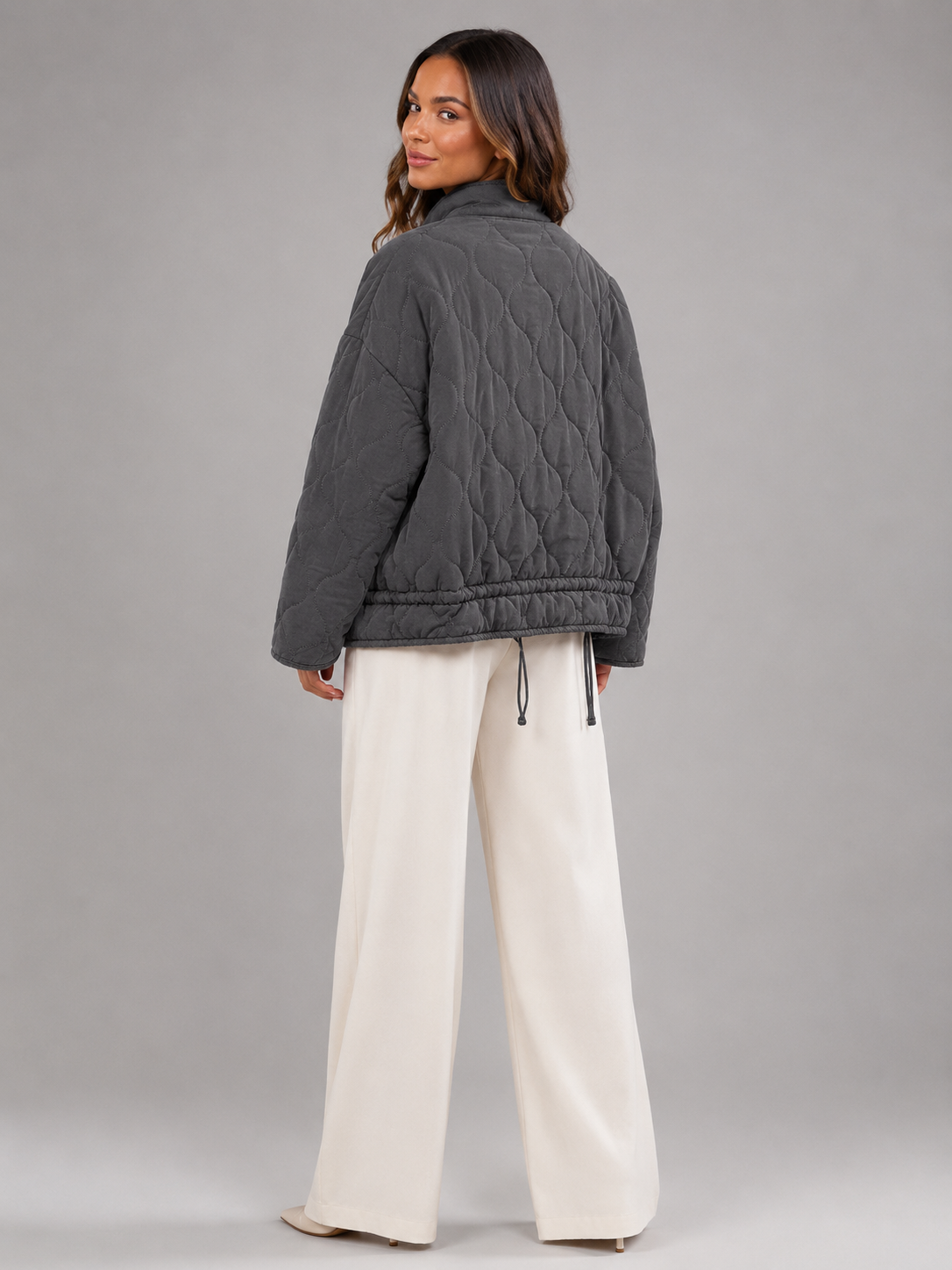 Astrid Quilted High-Neck Zip Utility Jacket