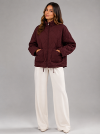 Astrid Quilted High-Neck Zip Utility Jacket