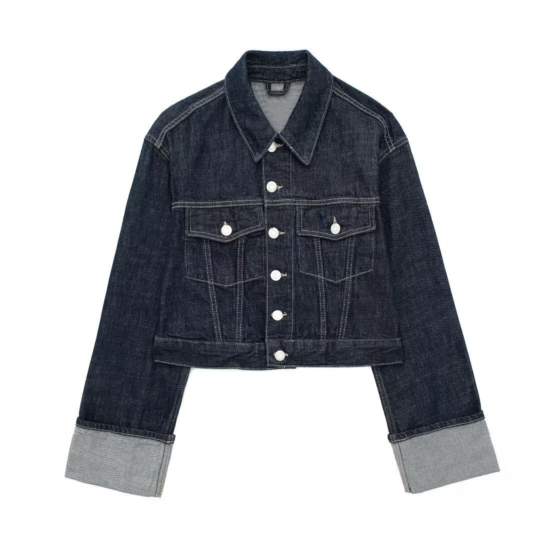 Astrid Turn-Up Cuff Oversized Denim Jacket
