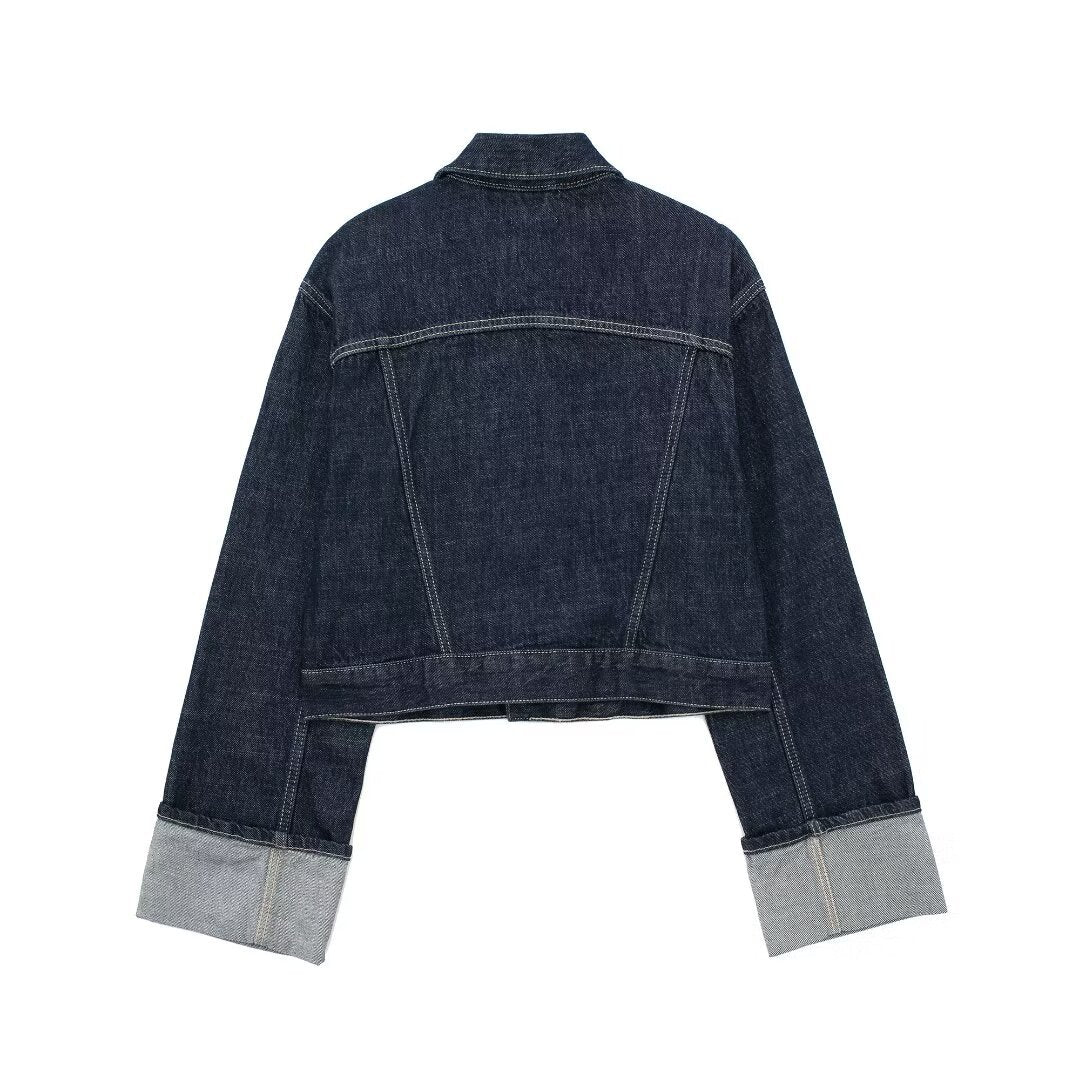 Astrid Turn-Up Cuff Oversized Denim Jacket