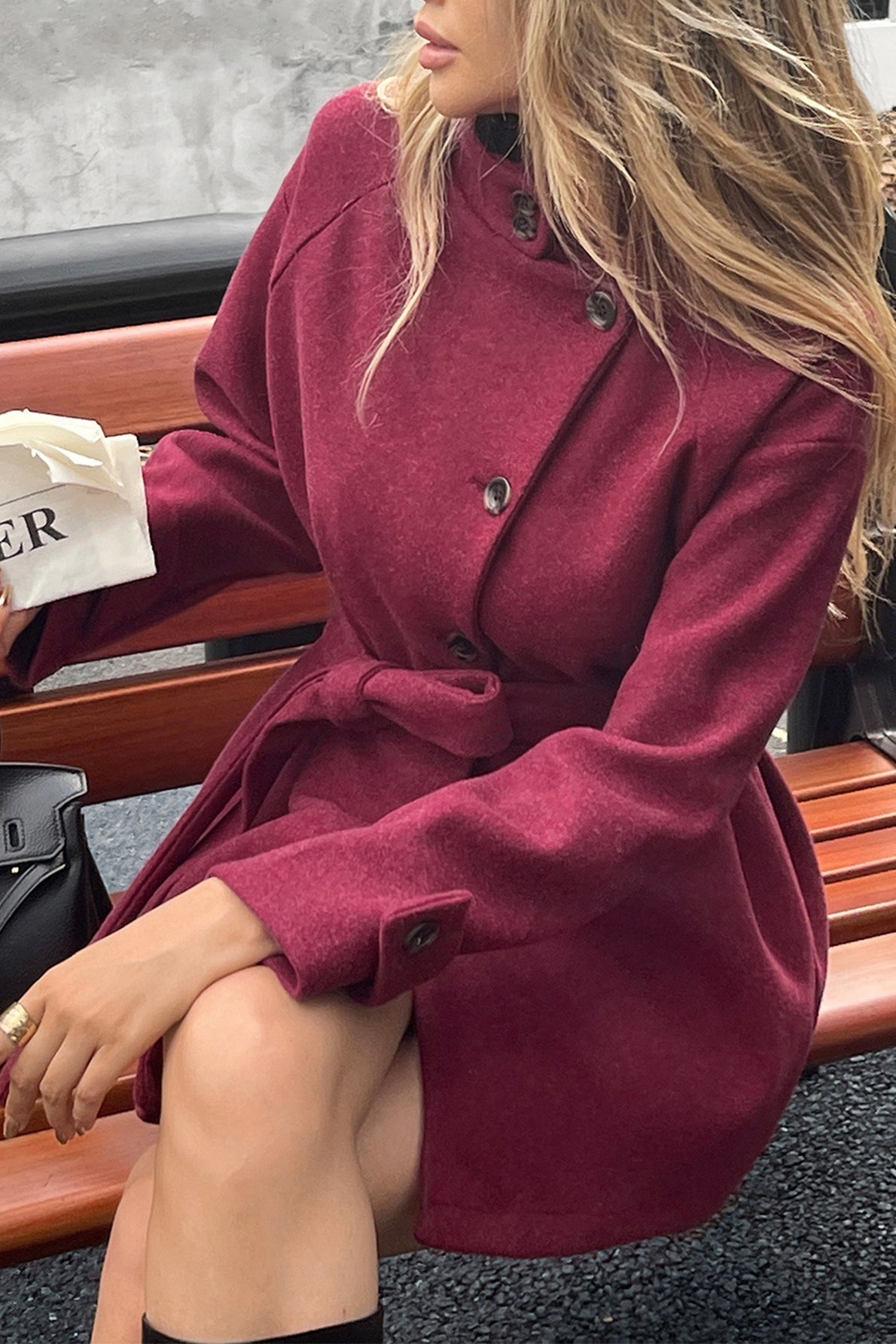 Audrey Minimal Belted Short Coat
