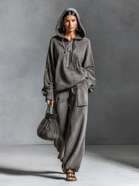 Aurelia Corduroy Hooded Lounge Two-Piece Set