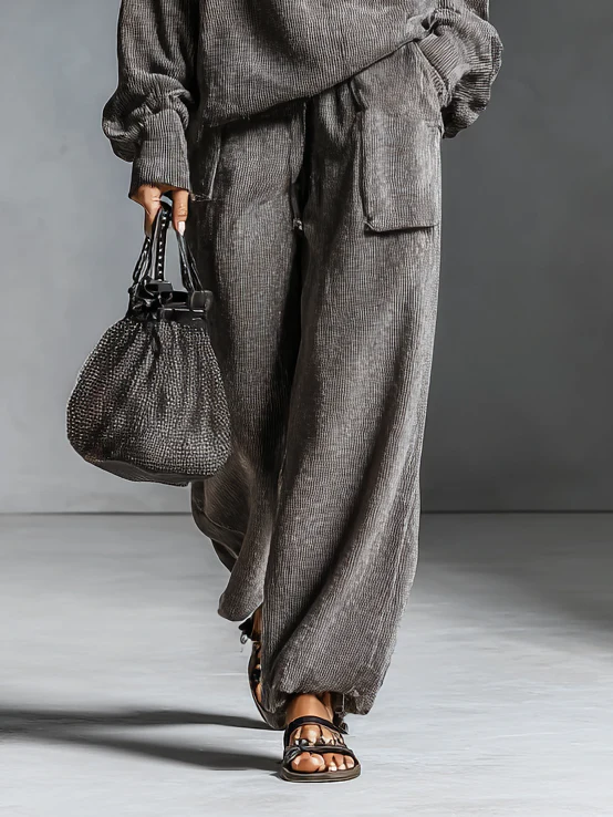 Aurelia Corduroy Hooded Lounge Two-Piece Set