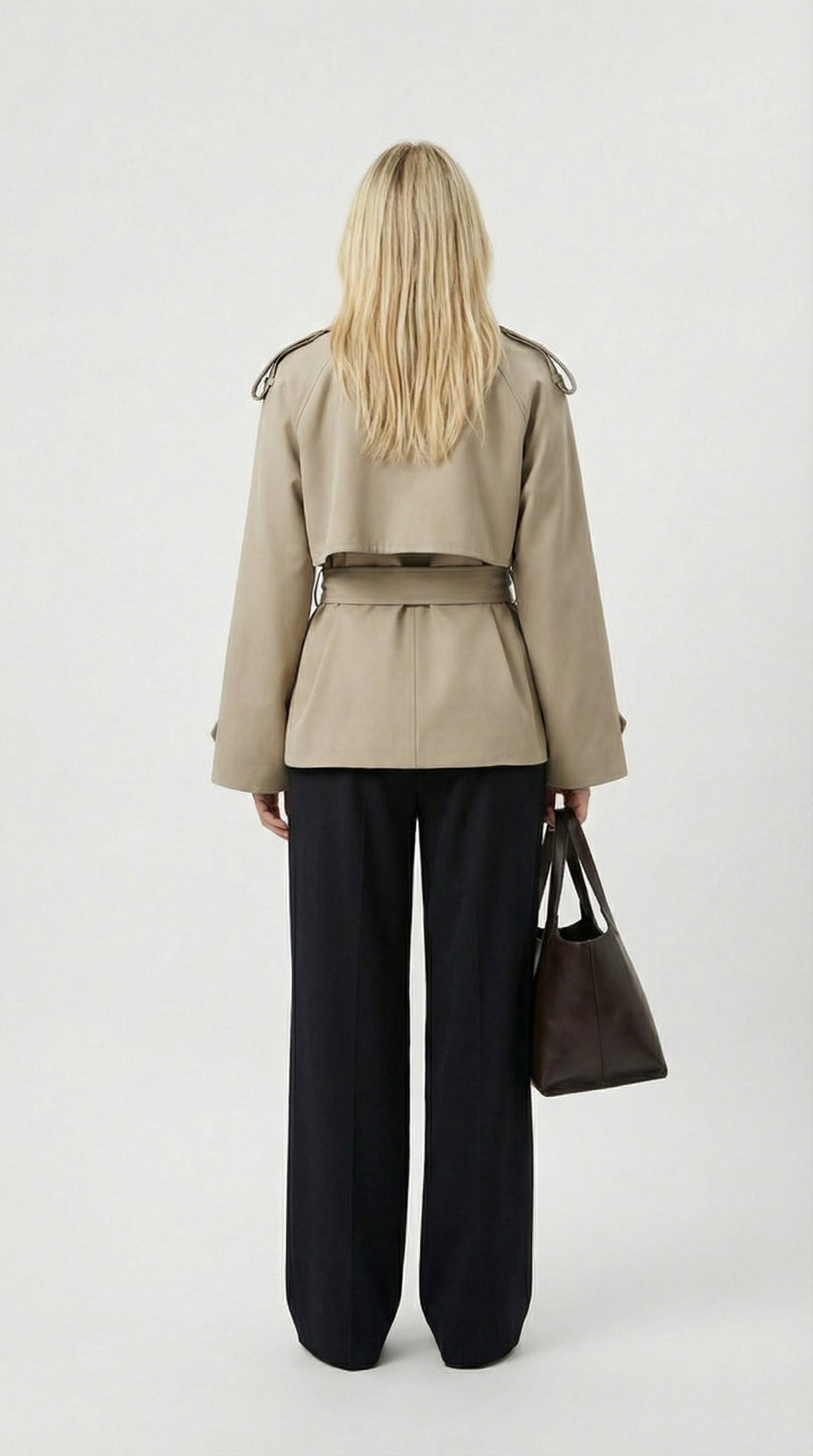 Aurelia Cropped Double-Breasted Trench Jacket