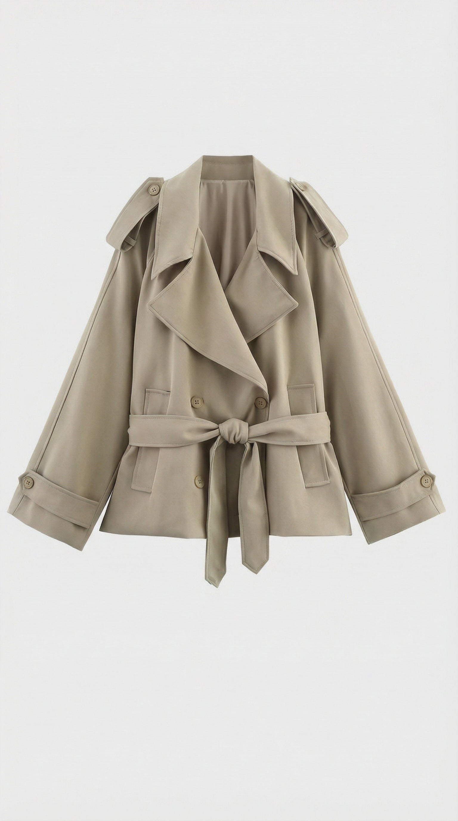 Aurelia Cropped Double-Breasted Trench Jacket
