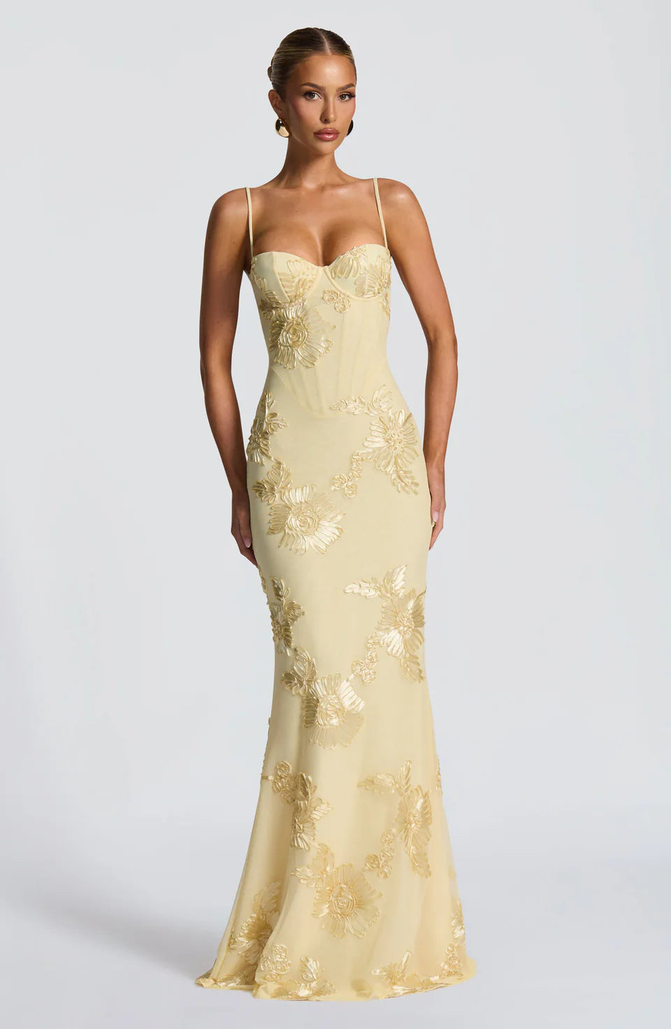Aurelia Floral Corset Detail Maxi Dress – Melavore