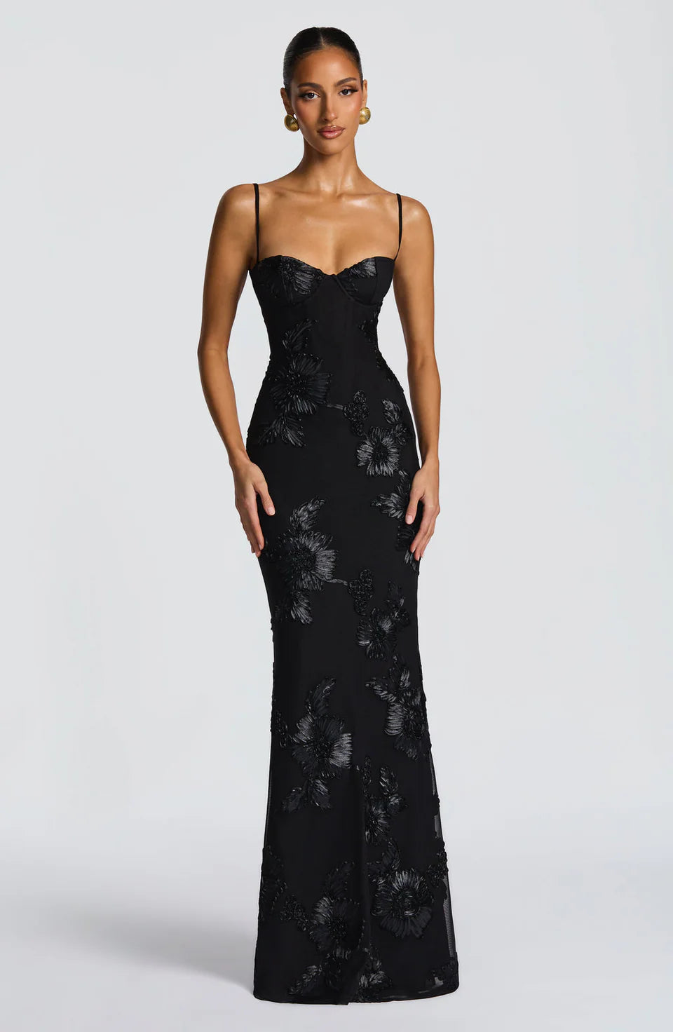 Aurelia Floral Corset Detail Maxi Dress