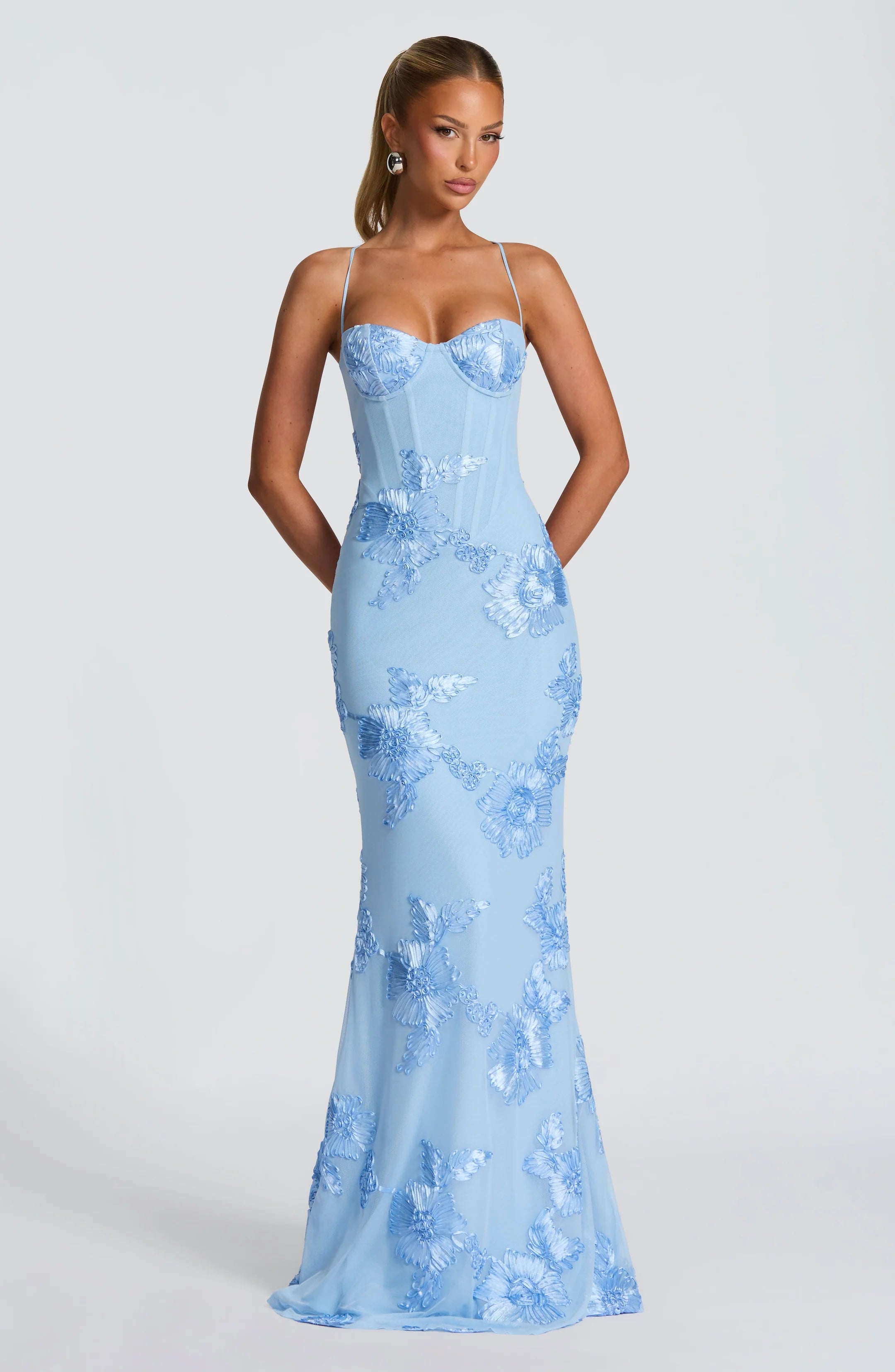 Aurelia Floral Corset Detail Maxi Dress