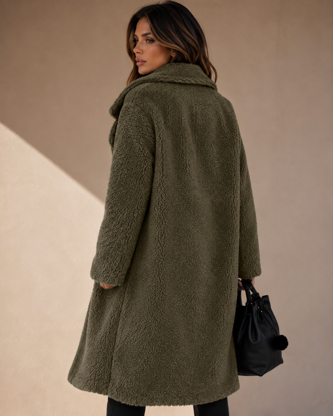 Aurelia Oversized Teddy Longline Coat