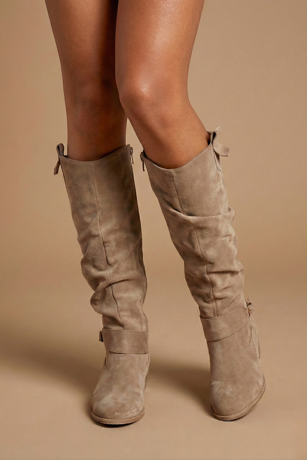 Aurelia Slouchy Suede Harness Knee-High Boots