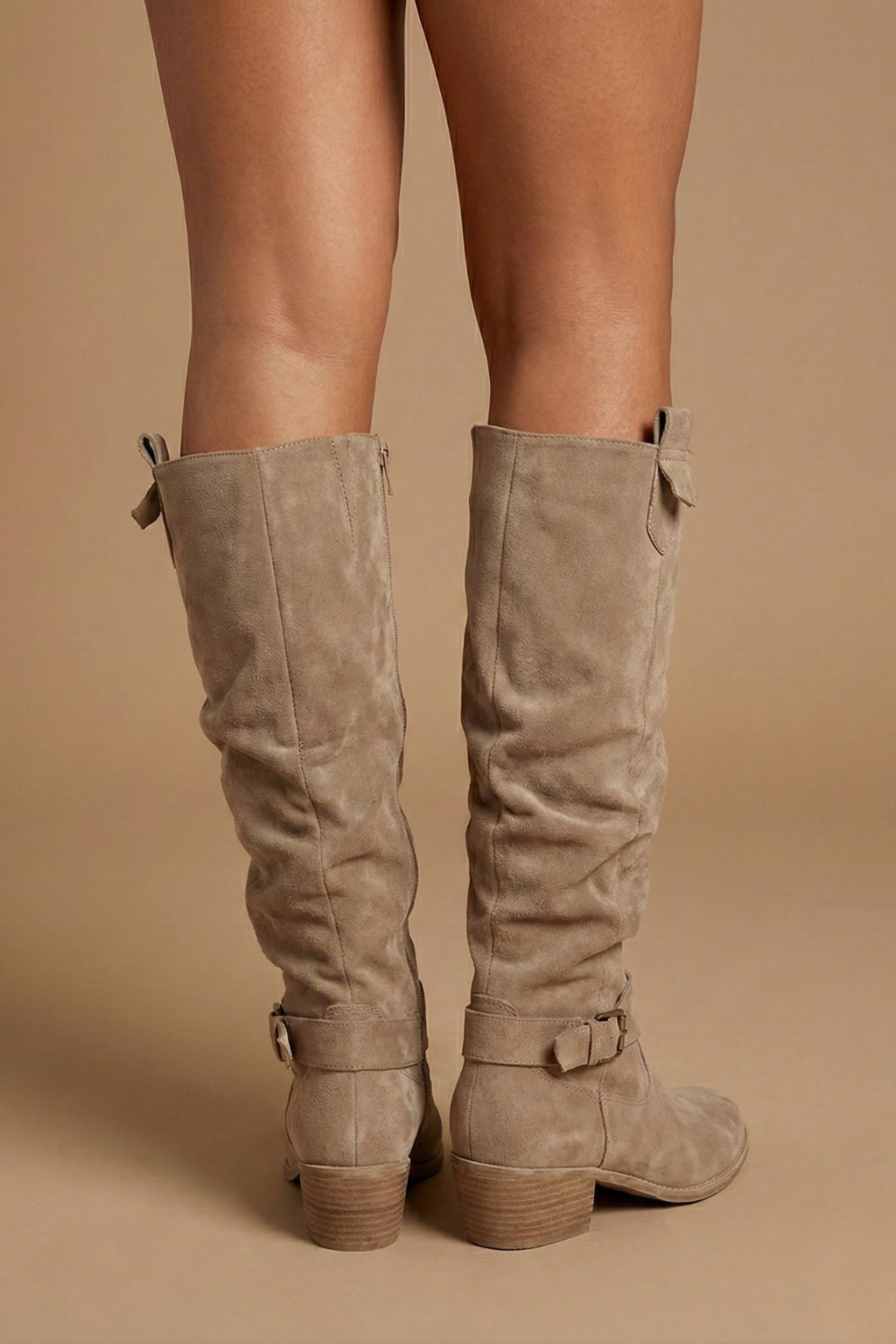 Aurelia Slouchy Suede Harness Knee-High Boots