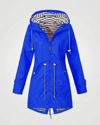 Aurelia Striped-Lined Waterproof Parka Raincoat