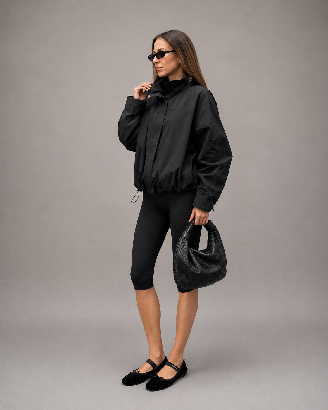 Aurelia High-Neck Oversized Lightweight Windbreaker Jacket