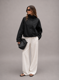 Aurelia High-Neck Oversized Lightweight Windbreaker Jacket