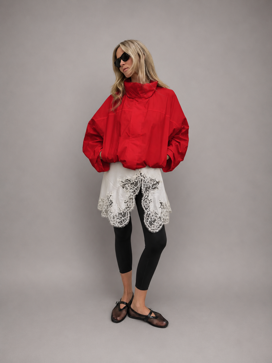 Aurelia High-Neck Oversized Lightweight Windbreaker Jacket