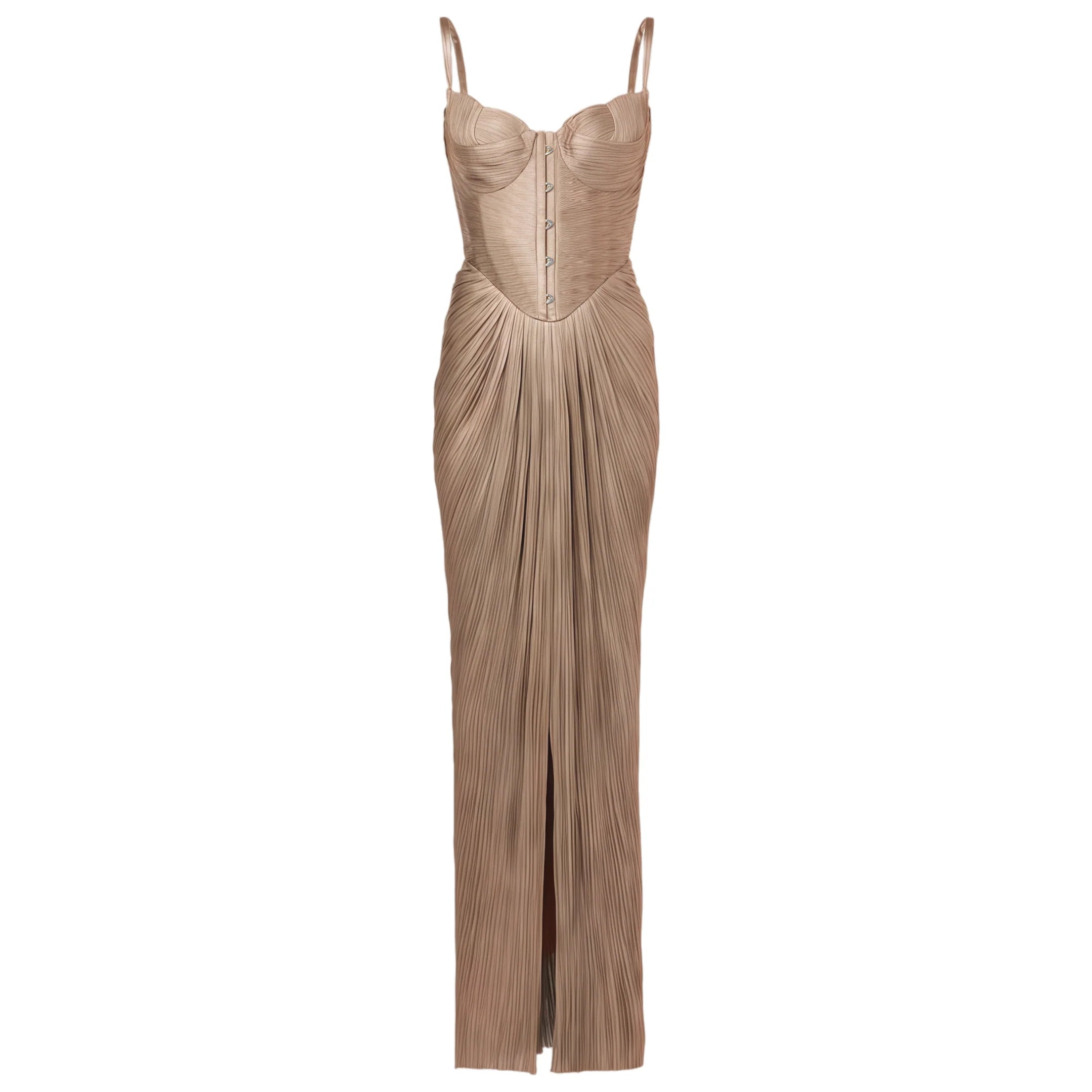 Aurevia Pleated Corset Maxi Dress