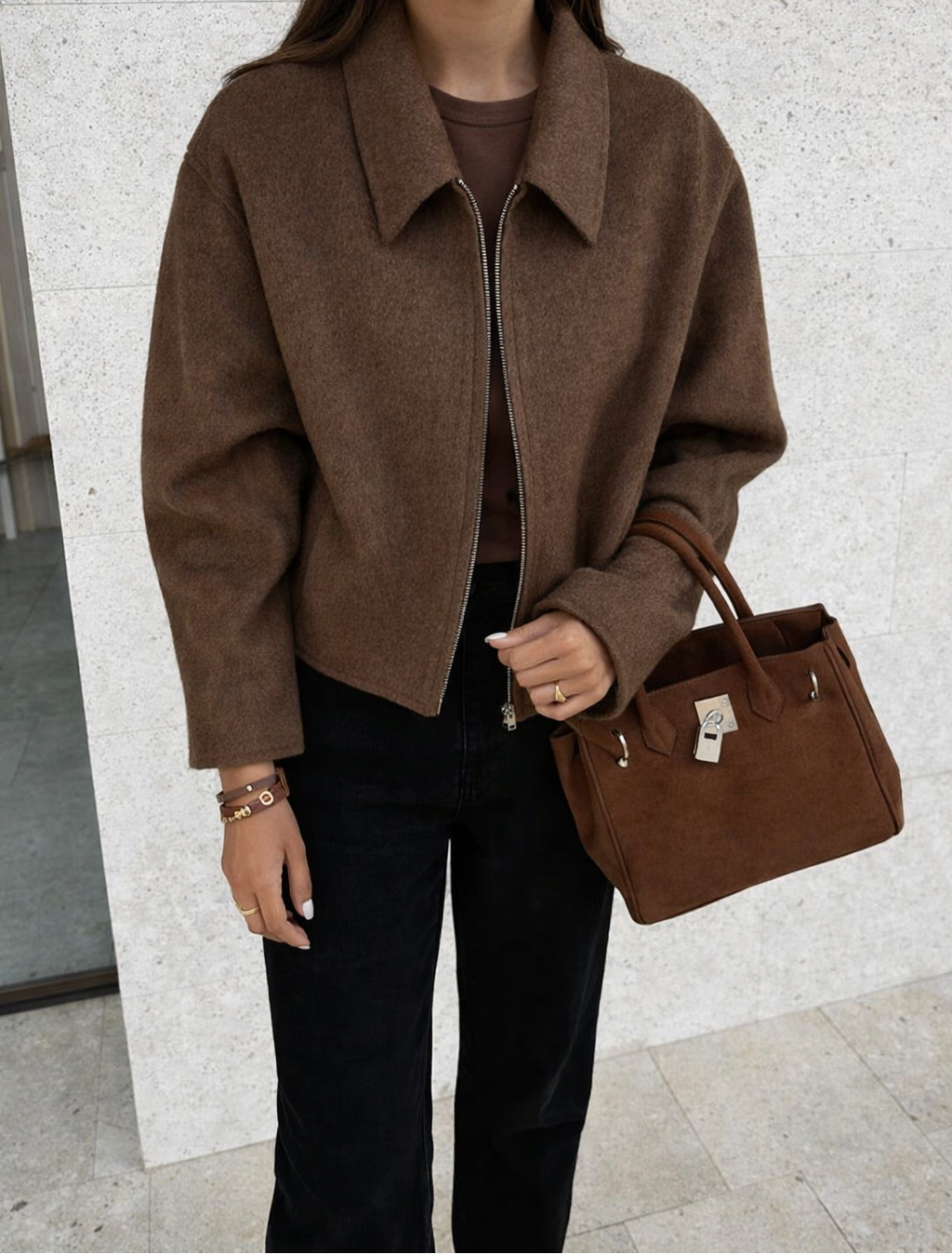 Aurielle Classic Zip Wool Jacket