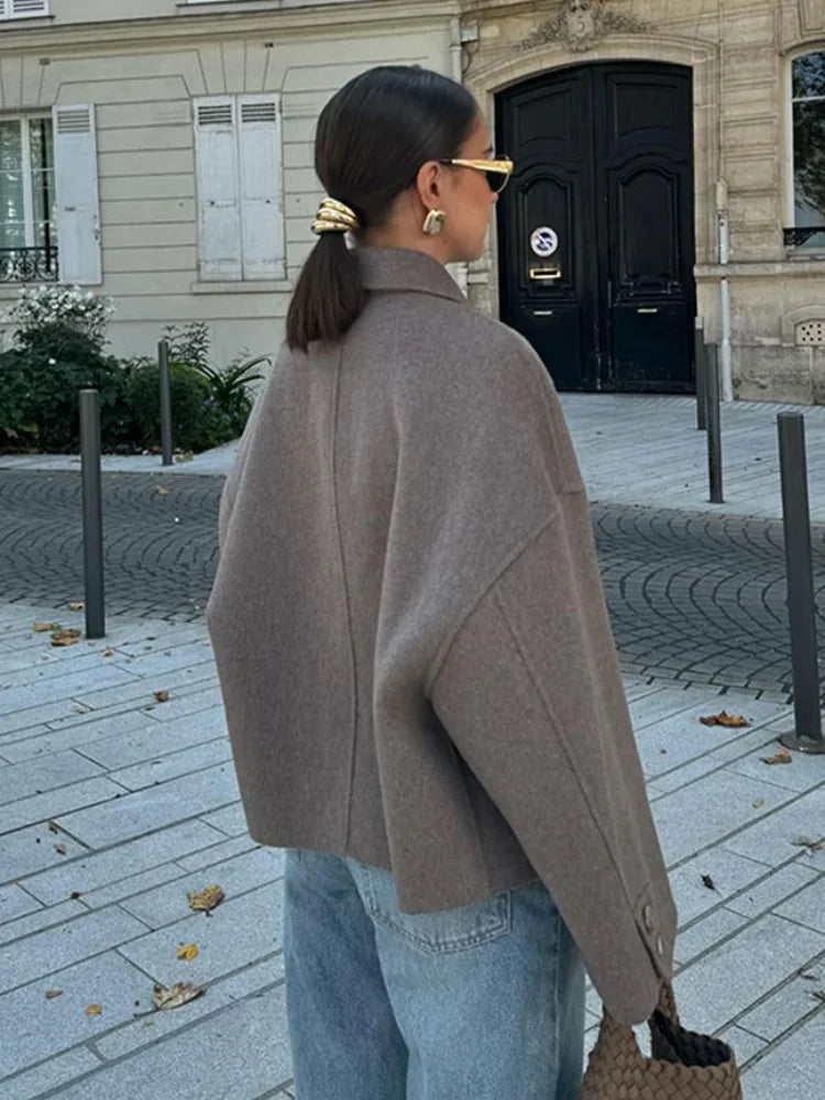 Aveline Boxy Cropped Wool-Blend Jacket
